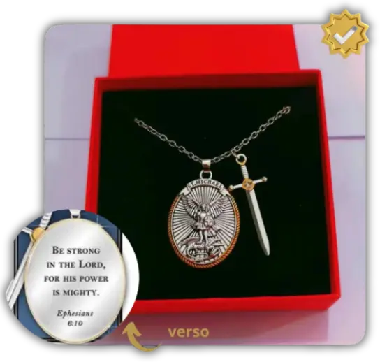 Visual detalhado do Colar de São Miguel Arcanjo